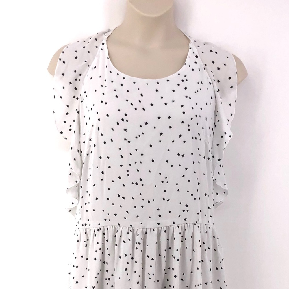 Maison Jules Bright White Star Design Halter Dress XXL